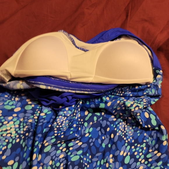 NWT Strappy Back Padded Athletic Boy Short Tankini bathing swim suit gym yoga - Picture 9 of 11